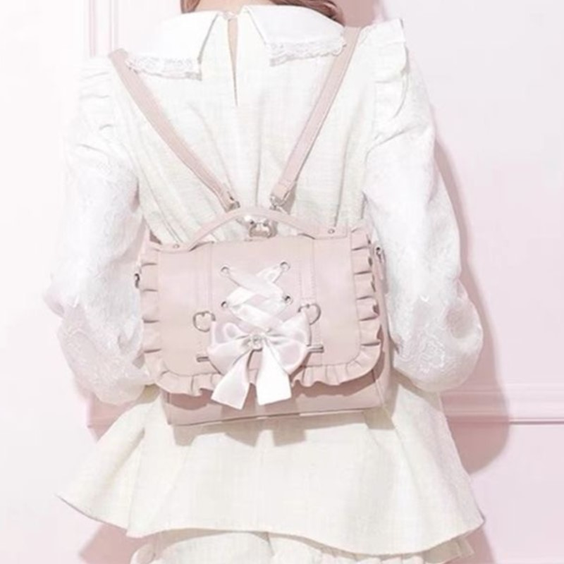 Women Bags Medium Size - Sweet Bow Pink Mochila Women Fairyocre