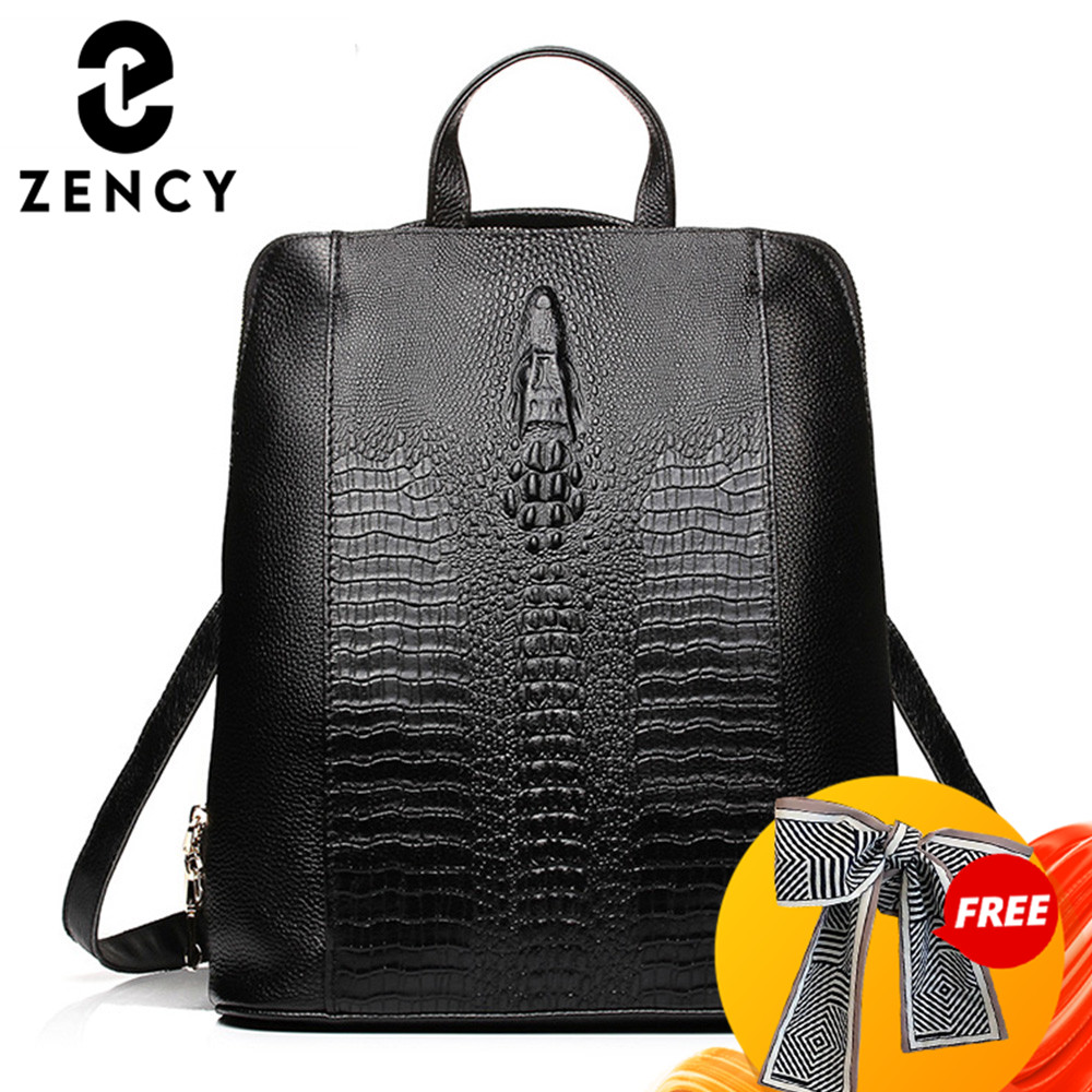 Women Bags H&M - Zency 100% Genuine Leather Knapsack Ladies