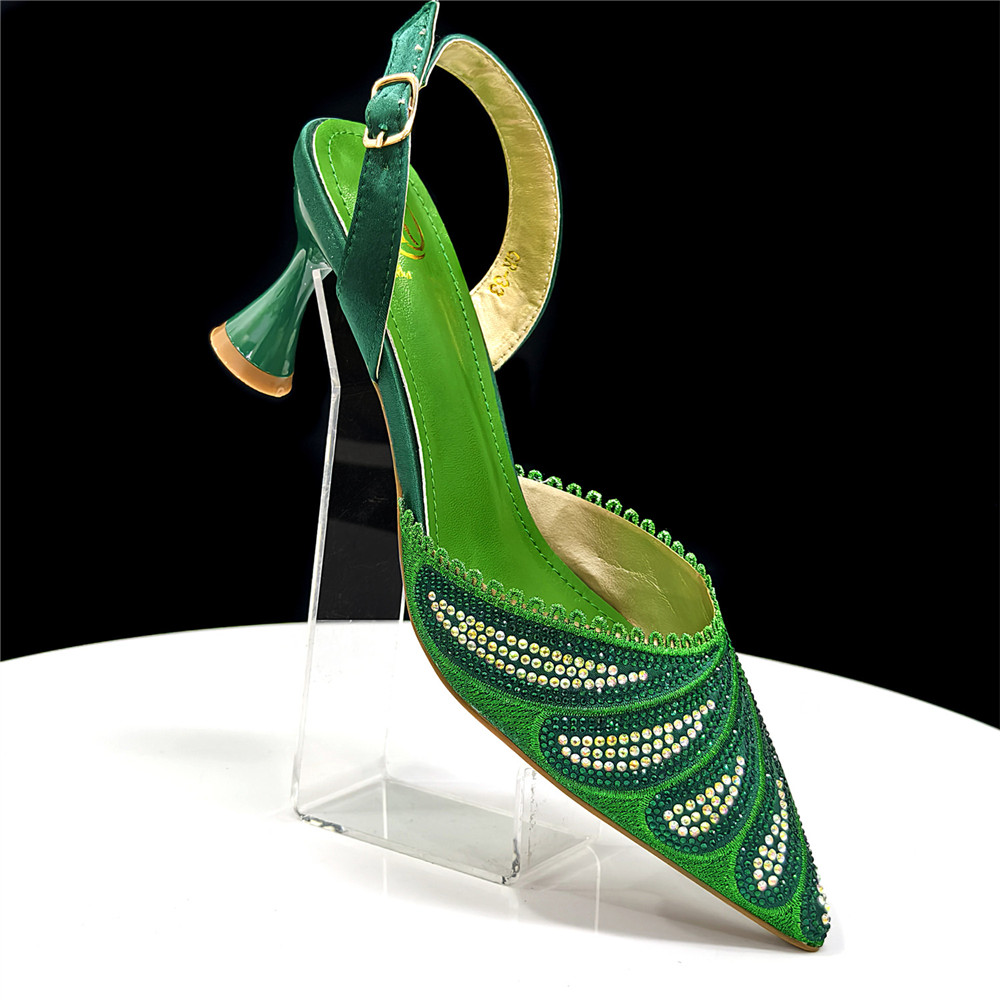 Sparkling Rhinestone Green Pum - đánh giá và giá Women Bags Medium Size