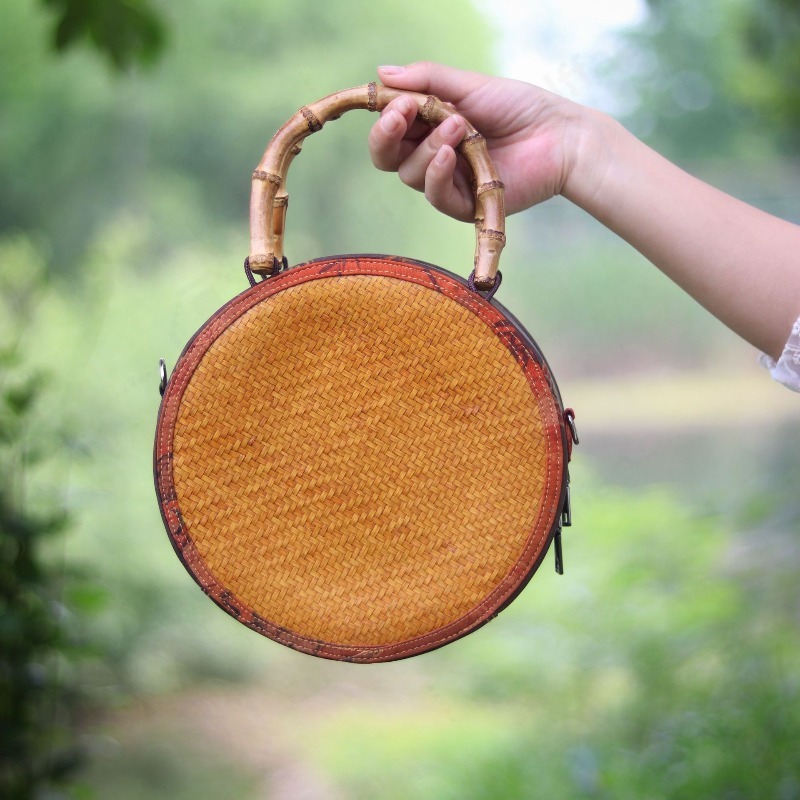 Round Bamboo Woven Xiangyun Fa - đánh giá và giá Women Bags And Purses