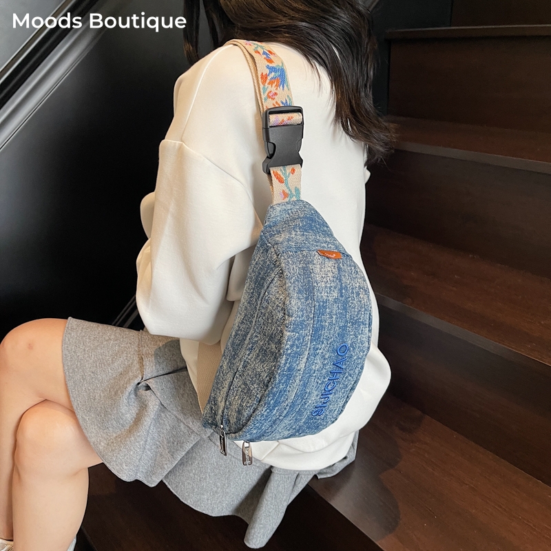 Denim Blue Chest Bags For Wome - đánh giá và giá Women Bags Trend 2025